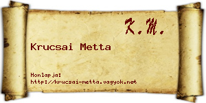 Krucsai Metta névjegykártya
